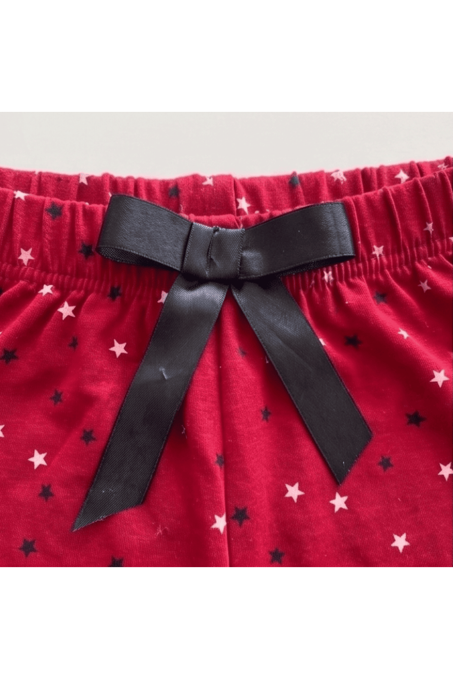 Viskon Kırmızı Yıldız Desenli Kadın Pijama Altı - Ayakta Görünüm | Linay Butik Kadın Ev Giyimi